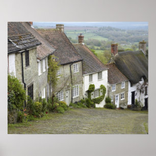 Gold Hill, Shaftesbury, Dorset, England, Storbrita Poster