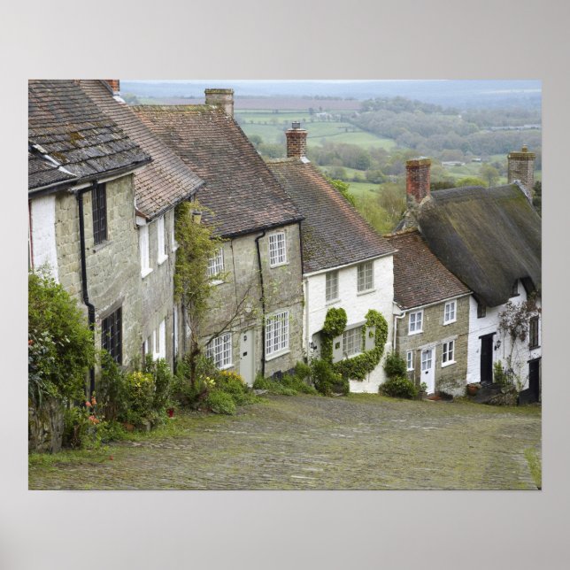 Gold Hill, Shaftesbury, Dorset, England, Storbrita Poster (Framsidan)