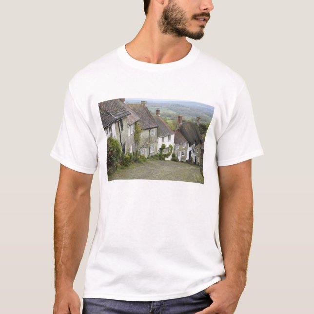 Gold Hill, Shaftesbury, Dorset, England, Storbrita Tee Shirt (Framsida)