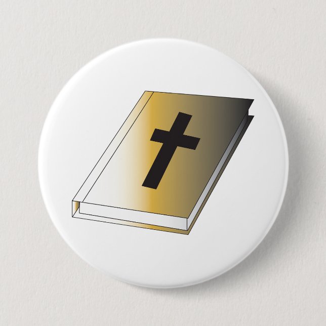 Gold Holy Bible with Black Cross Religious Knapp (Framsida)