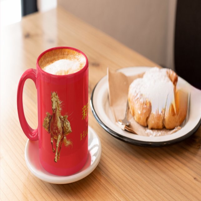 Gold Horse Chinese New Year 2026 Coffee Mug Mugg (Skapare uppladdad)