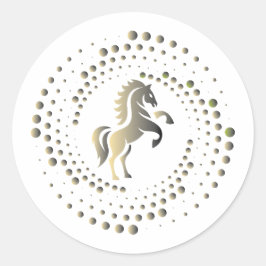 gold horse racing Logo Design Runt Klistermärke