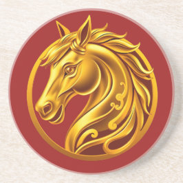 Gold Horse-Red and Gold-Chinese New Year 2026 Underlägg