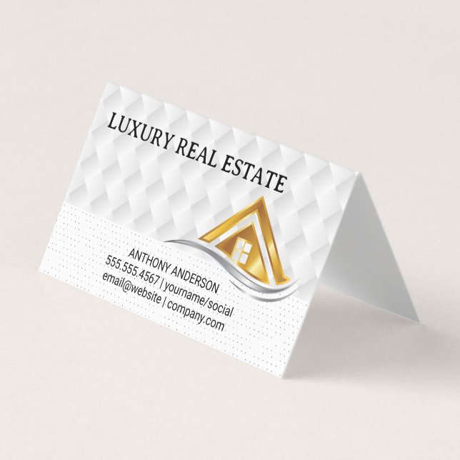 Gold House Logo | Real Estate Logo Visitkort (Framsida)