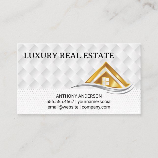 Gold House Logo | Real Estate Logo Visitkort (Framsida)