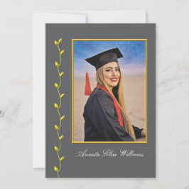 Gold Ivy design with Photo Grad Announcment Meddelande