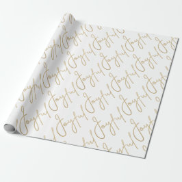 Gold JOYFUL on White Presentpapper