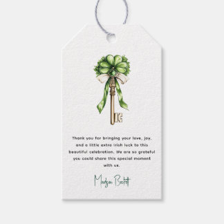Gold Key Clover Custom St. Patrick’s Day Bridal Presentetikett