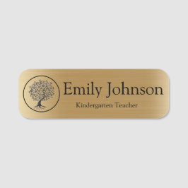 Gold Kindergarten Teacher Name | Custom Teacher Namnbricka