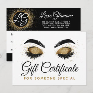 Gold Lash Brow Bar Skönhetspresentkort Kort