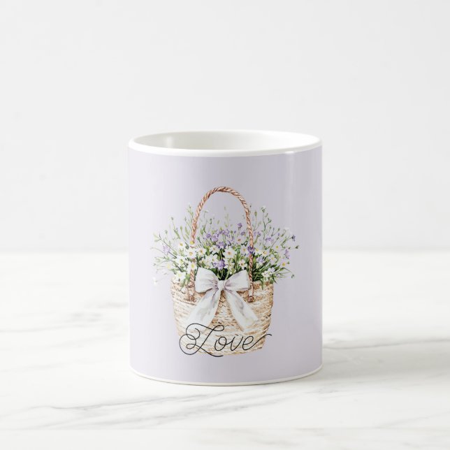 Gold Lavender Floral Love Kaffemugg (Center)