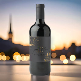 Gold Leaf 50-årsjubileum År av kärlek ID1169 Vinflaska Etikett