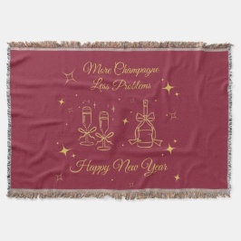 Gold Line Art New Year Design Filt