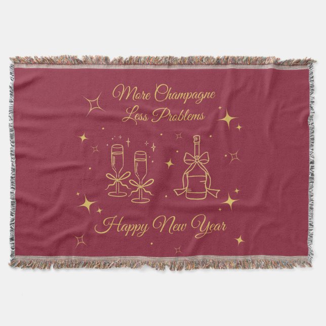 Gold Line Art New Year Design Filt (Framsidan)