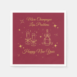 Gold Line Art New Year Design Pappersservett