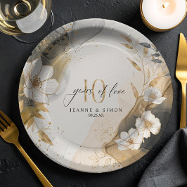 Gold Line Floral 10th Anniversary ID1169