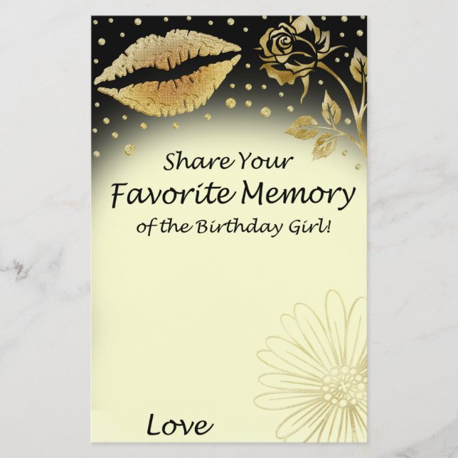 Gold Lips Favoritminne av födelsedagsflickan (Framsida)