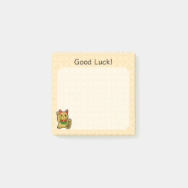 Gold Lucky Cat- Good Luck Post-it Block
