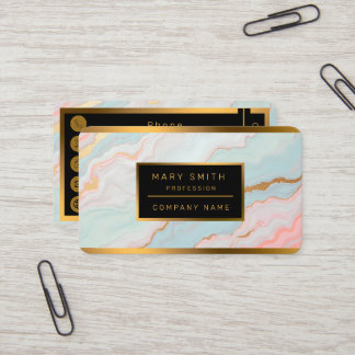 Gold Luxury Popular Blush Pink Mint Collection Visitkort