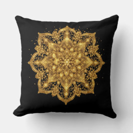 Gold Mandala Pillow Luxury Decorative Throw  Kudde
