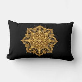 Gold Mandala Pillow Luxury Decorative Throw  Lumbarkudde