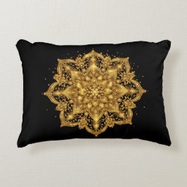 Gold Mandala Pillow Luxury Decorative Throw  Prydnadskudde
