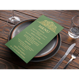 Gold Mandala Wedding Menu Card  Meny