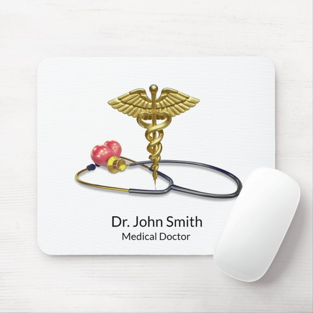 Gold Medical Stethoscope & Caduceus with Heart Musmatta (Med mus)