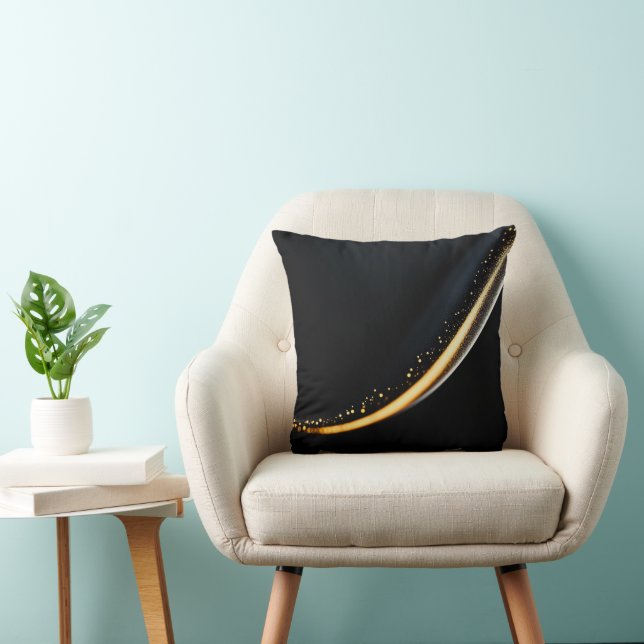 Gold Metal Elegant Modern Black Kudde (Stol)