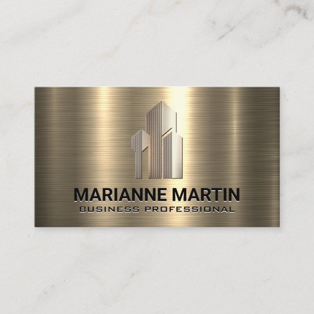 Gold Metallic Background | Corporate Buidlings Visitkort (Framsida)