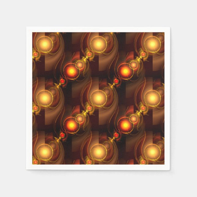 Gold Modern Boho Elegant Abstract Art Pattern #501 Pappersservett (Framsidan)