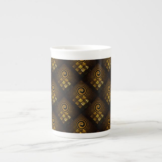 Gold Modern Boho Elegant Abstract Art Pattern #502 Benporslin Mugg (Framsidan)