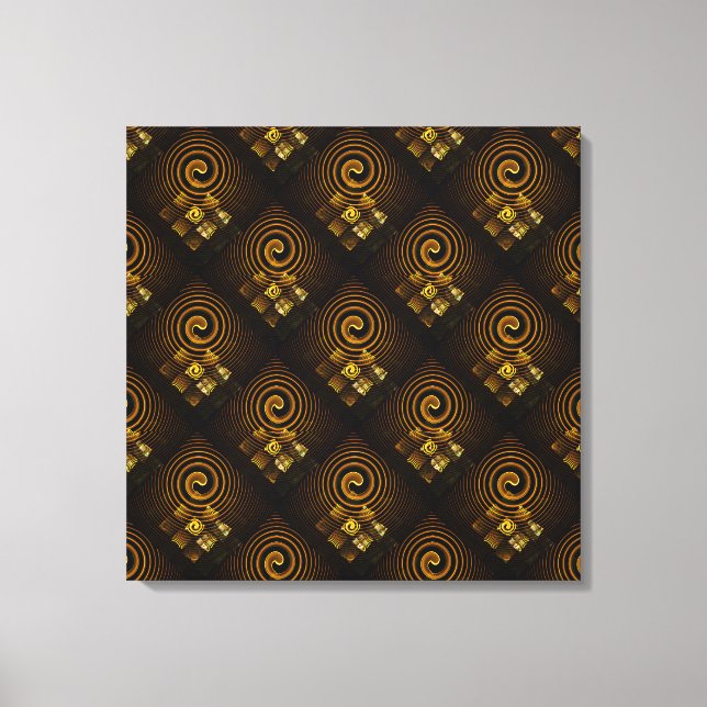 Gold Modern Boho Elegant Abstract Art Pattern #502 Canvastryck (Framsida)