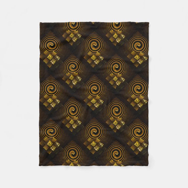 Gold Modern Boho Elegant Abstract Art Pattern #502 Fleecefilt (Framsidan)