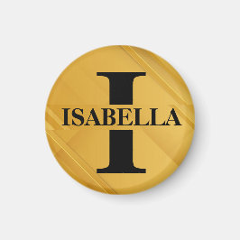 Gold mom Initial Letter Name Typography Design Magnet