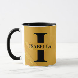 Gold mom Initial Letter Name Typography Design Mugg