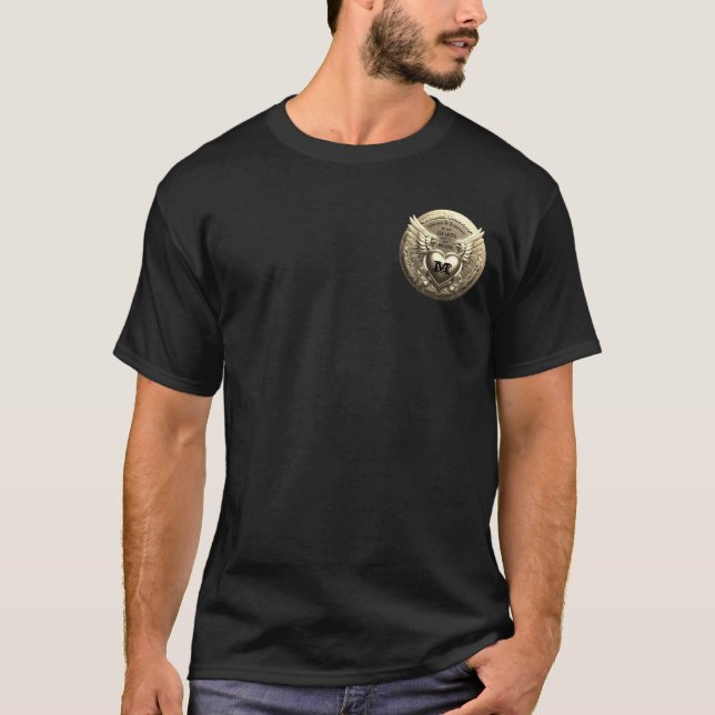 Gold Monogram Template  T Shirt (Framsida)