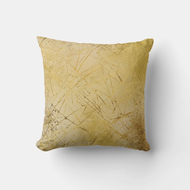Gold Mustard Yellow Pattern, Modern, Luxury Kudde (Framsida)
