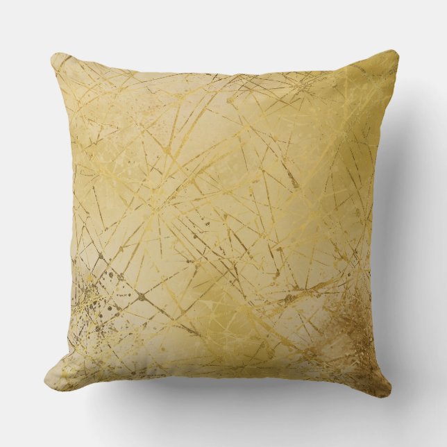 Gold Mustard Yellow Pattern, Modern, Luxury Kudde (Framsida)