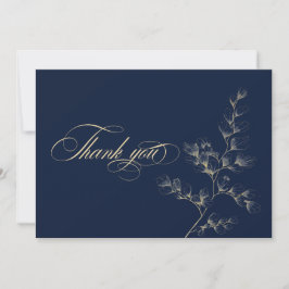 Gold & Navy Wedding Thank You Card Tack Kort