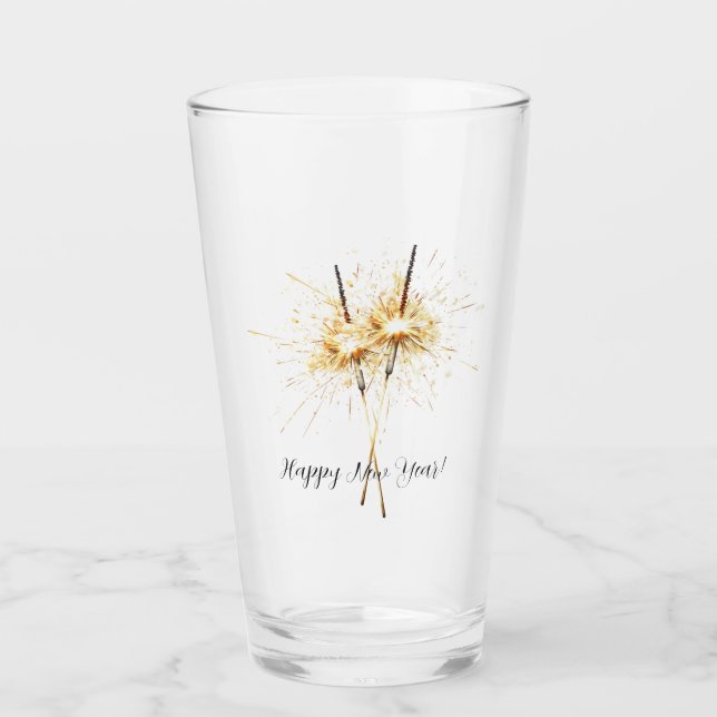 Gold New Year's Eve Day Celebration Sparklers Glaskopp (Framsida)