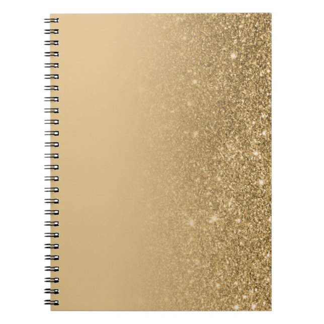 Gold Notebook with Glitter Edges – Glam Chic Anteckningsbok (Framsidan)