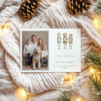 Gold Nutcracker Christmas Photo Julkort