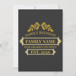 Gold Oak Leaf Family Reunion Custom Name and Year Inbjudningar