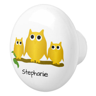 Gold Owl Design Personlig Knopp