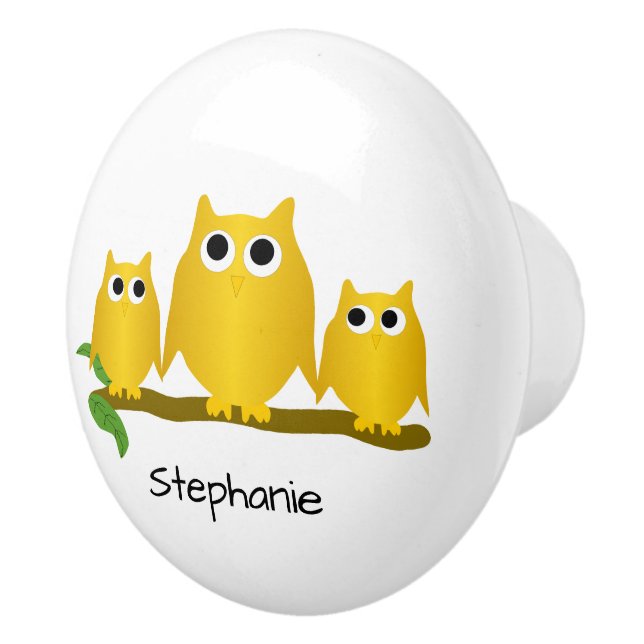 Gold Owl Design Personlig Knopp (Höger)