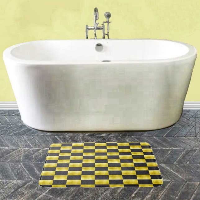 Gold-Paneled-Black-IV Badrumsmatta (A smart-looking bath mat to give pizzazz to your bathroom decor!)