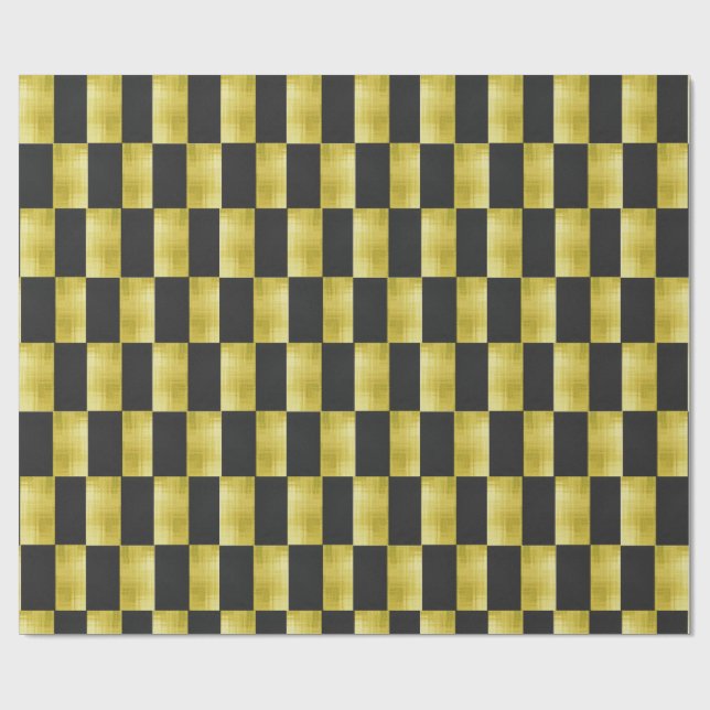 Gold-Paneled Black-IV Wrapping Paper Presentpapper (Platt)