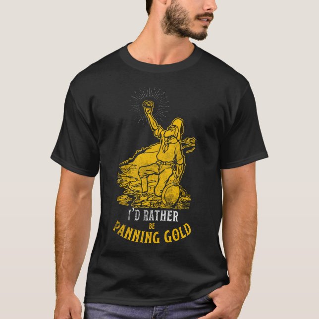 Gold Panning Design Baseball  Sleeve T Shirt (Framsida)