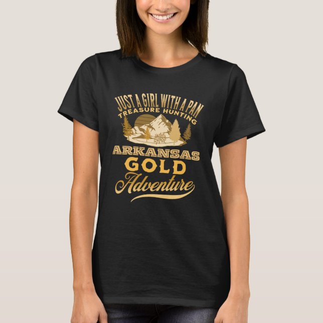 Gold Panning   USA Nugget Love Arkansas Outdoors T Shirt (Framsida)